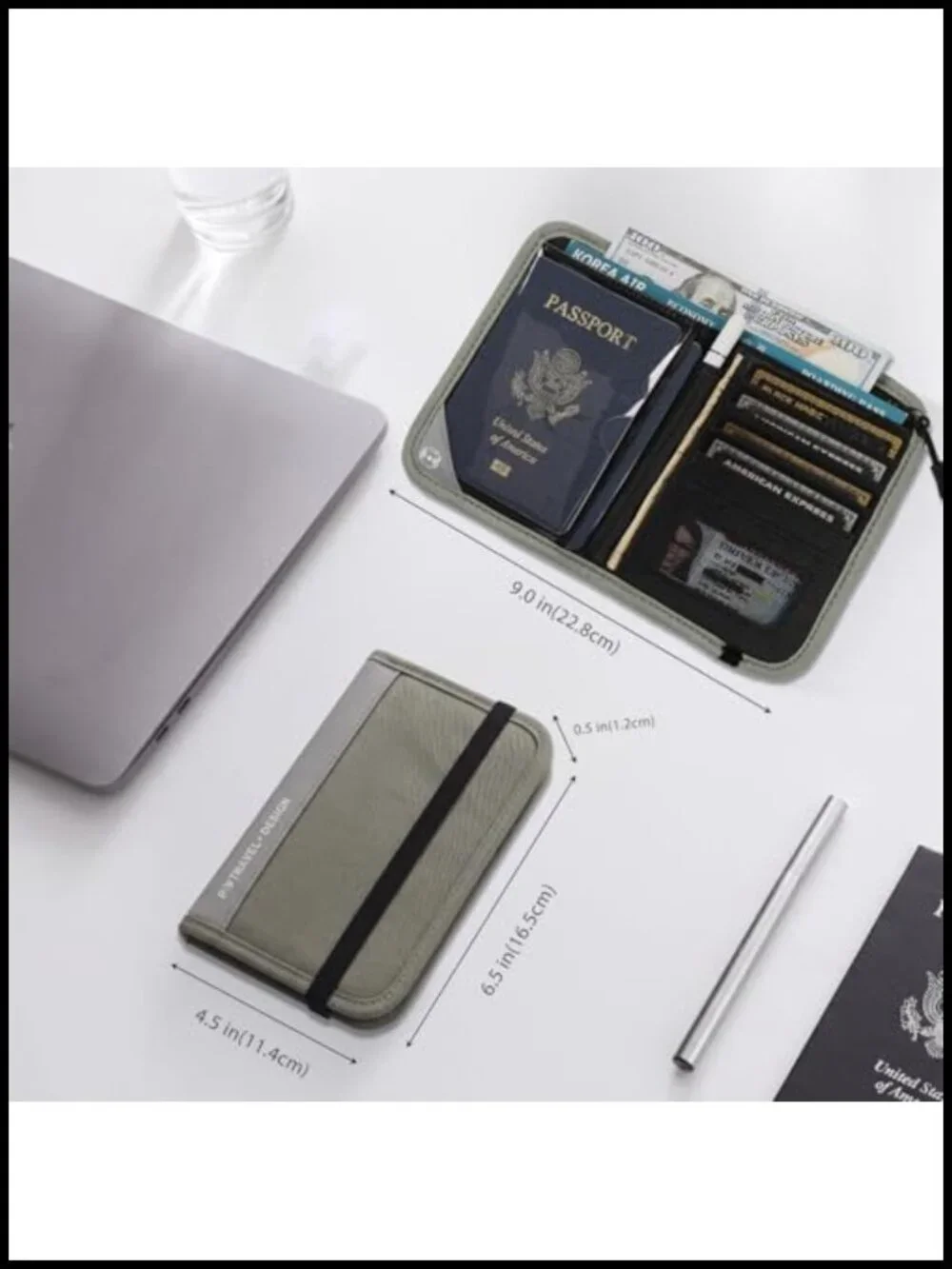 RFID Blocking Passport Holder Organizer Travel Document Case Waterproof Nylon